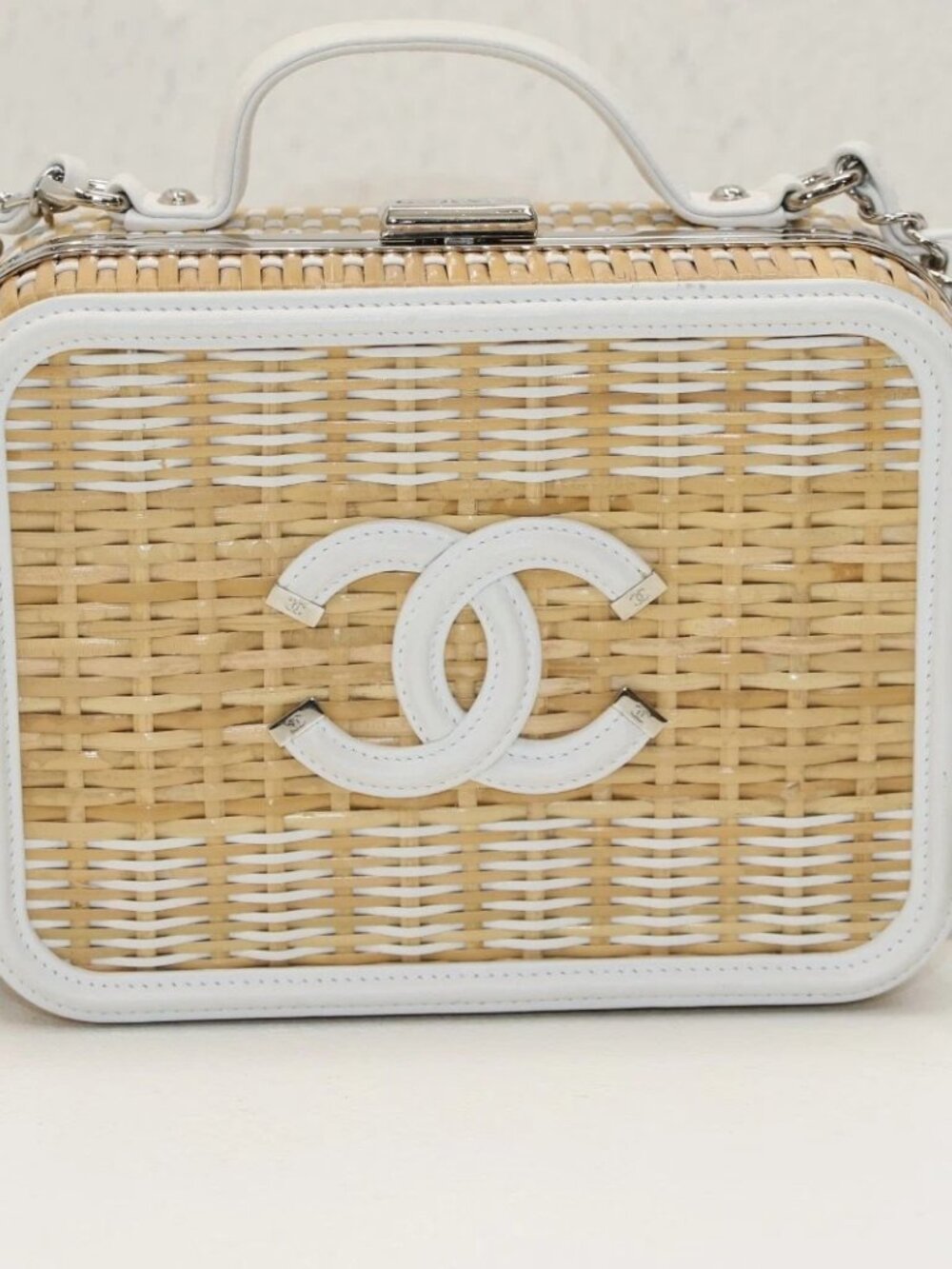 Chanel Rattan Filigree Medium Vanity Bag Silver Hardware - Picture 1 of 16
